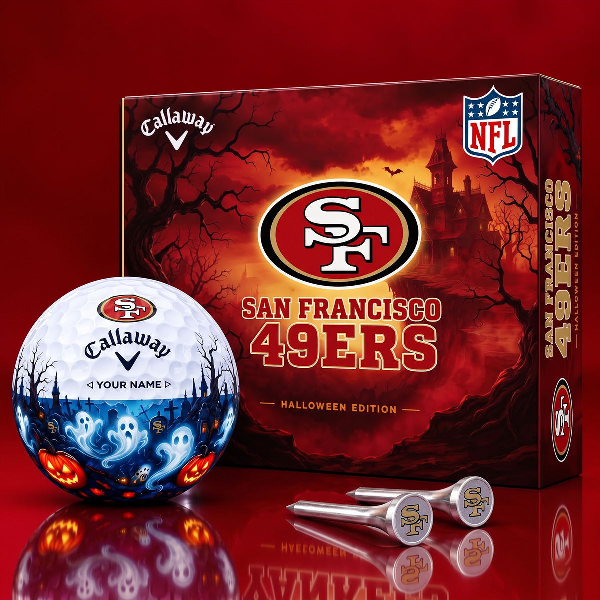 SIGNATURE NFL X SF DELUXE PERSONALIZED HALLOWEEN HORROR FAIRWAY V6 GOLF BALL COLLECTION