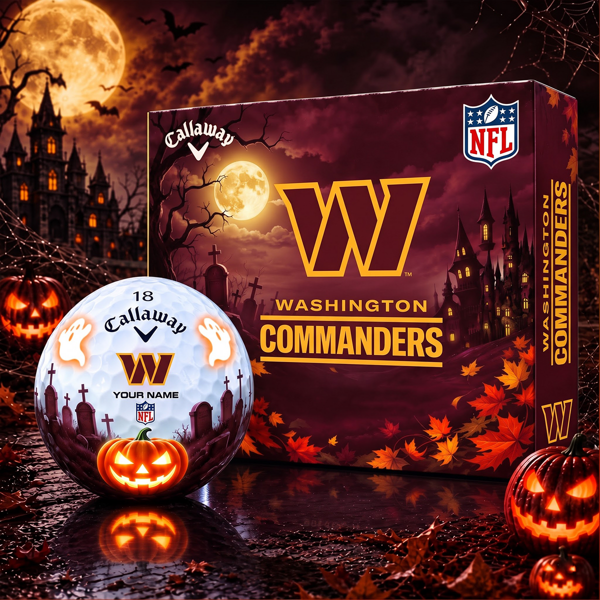 SIGNATURE NFL X WC DELUXE PERSONALIZED HALLOWEEN HORROR FAIRWAY SERIES V3 GOLF BALL COLLECTION