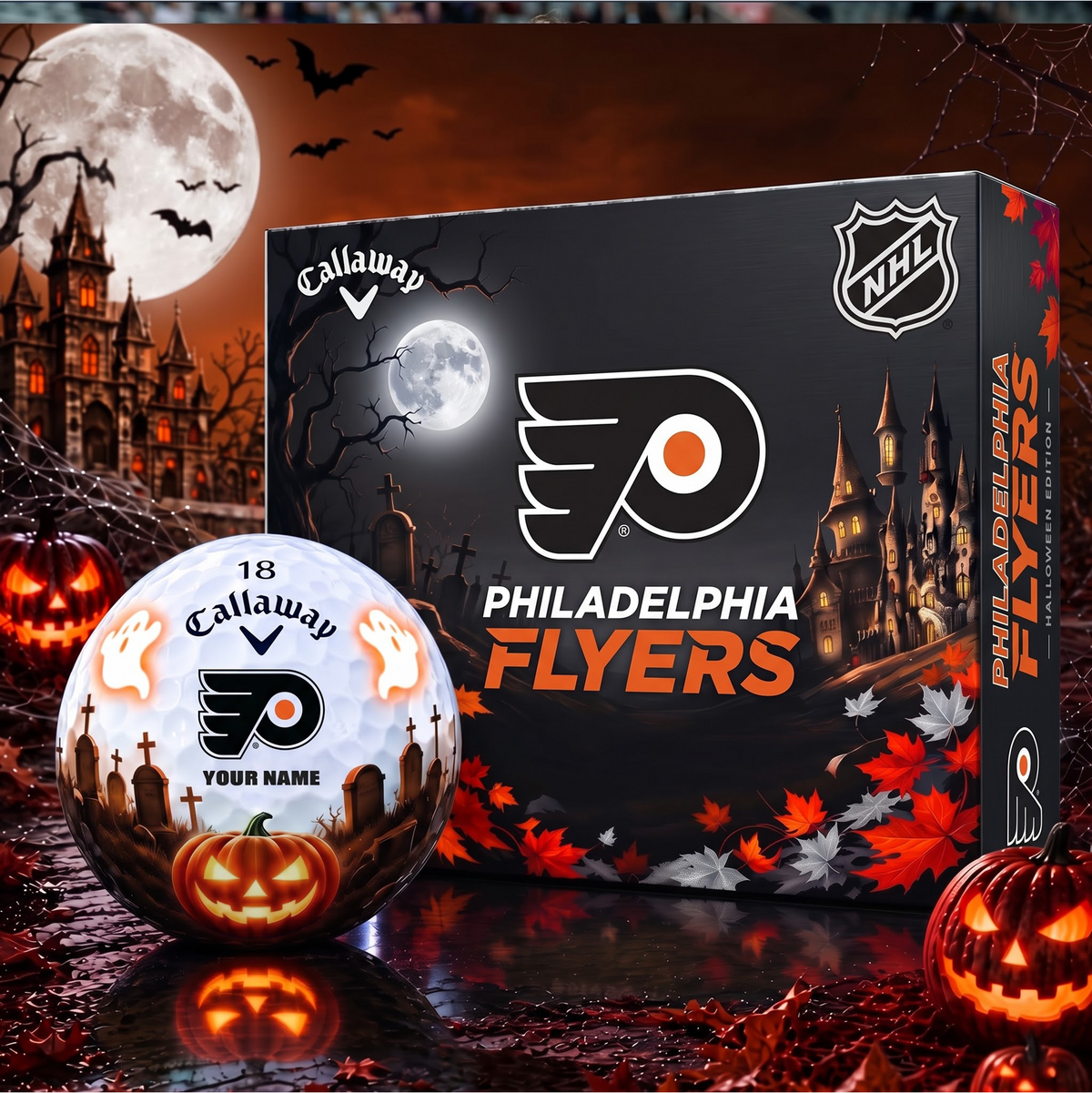 SIGNATURE NHL X PF DELUXE PERSONALIZED HALLOWEEN HORROR FAIRWAY SERIES V3 GOLF BALL COLLECTION