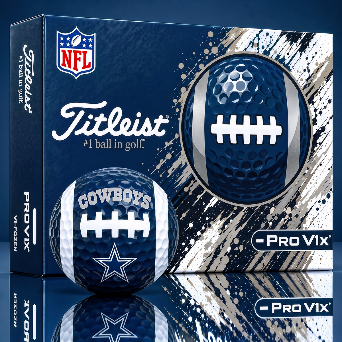 SIGNATURE TITLIEST X NFL DC Bespoke 3D Gridiron Rugby Golf Ball SET Edition