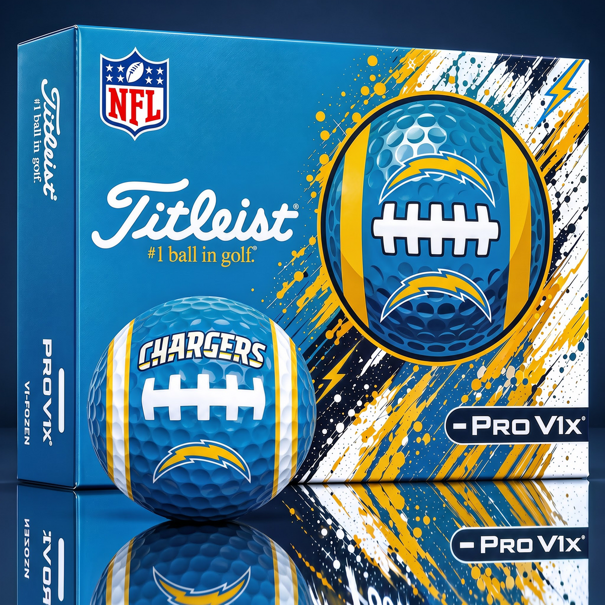 SIGNATURE TITLIEST X NFL LAC Bespoke 3D Gridiron Rugby Golf Ball SET Edition