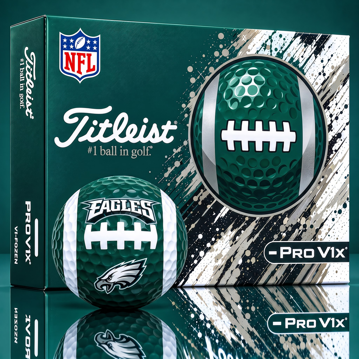 SIGNATURE TITLIEST X NFL PE Bespoke 3D Gridiron Rugby Golf Ball SET Edition