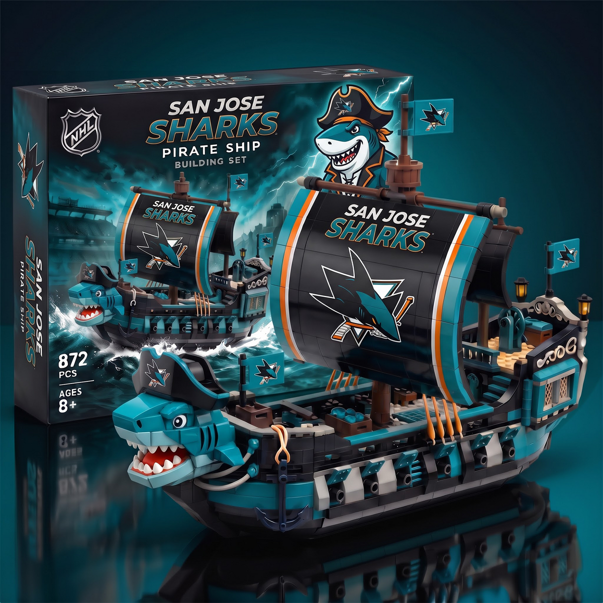 SJS x x NHL 50th Anniversary Pirate Ship Building Set