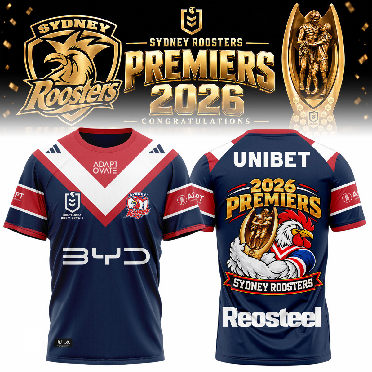 SYD x NRL 2026 Premiers 3D Shirt V6