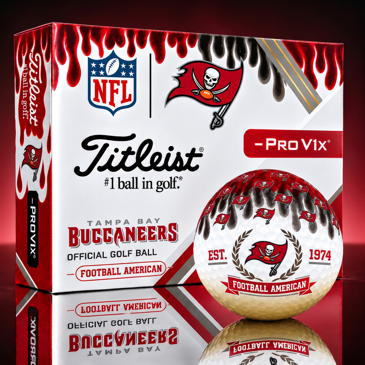 TB X 1-of-1 Custom NFL Drip Style Golf Balls Gift For Golfer