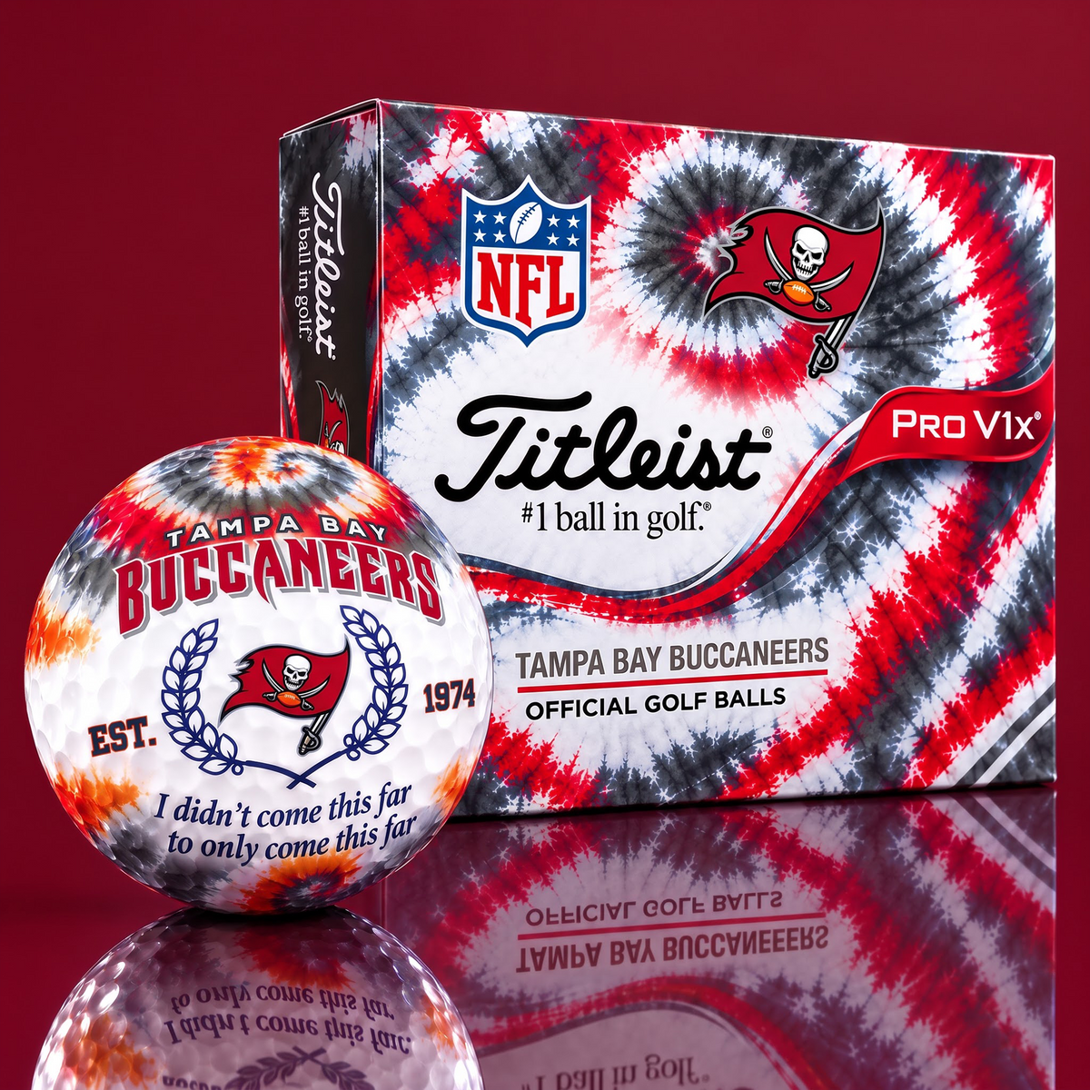 TB X Custom 1-of-1 NFL Team Tie Dye Titleist Golf Balls Set