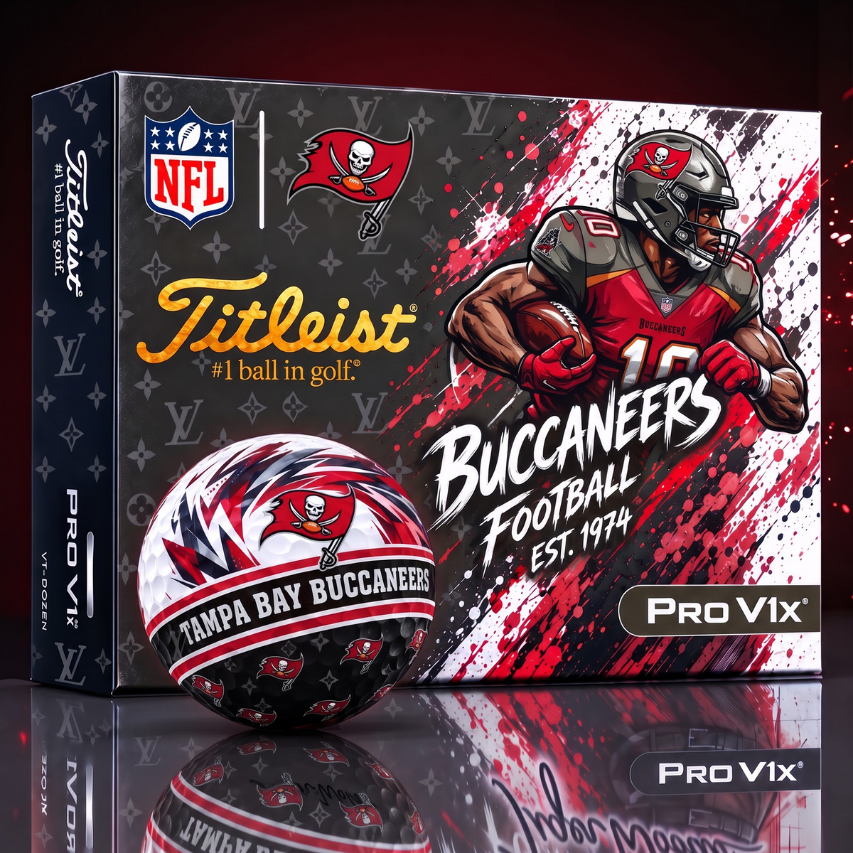 TB X Custom NFL x LV Dynamic Paint Splatter Golf Balls