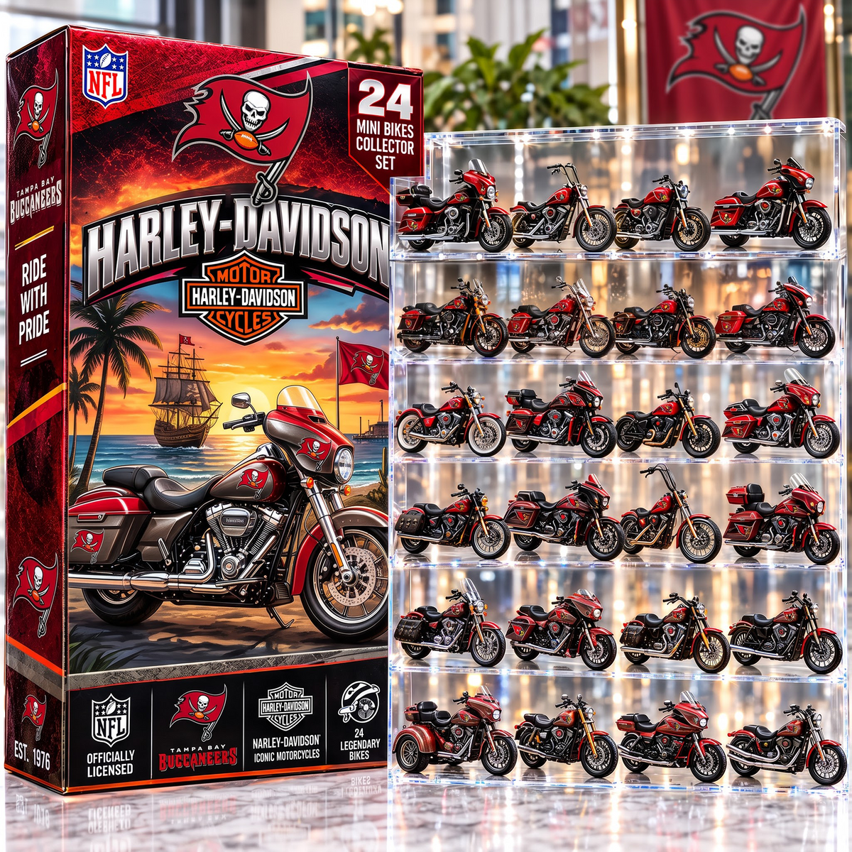 TB X NFL 24-Day Countdown Blink Box Cruiser Motorcycles Set