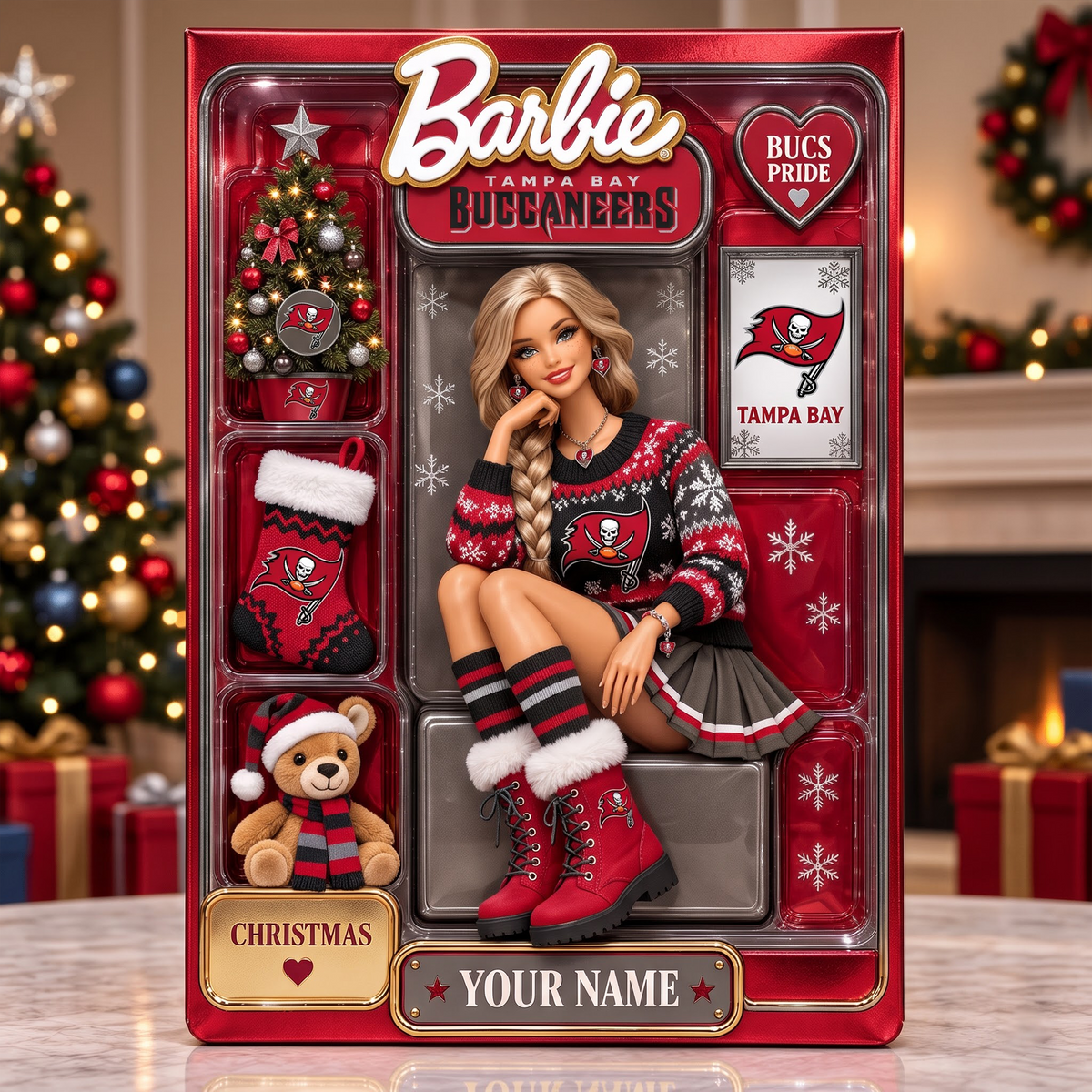 TB X NFL Collector Edition Barbie Christmas Acrylic