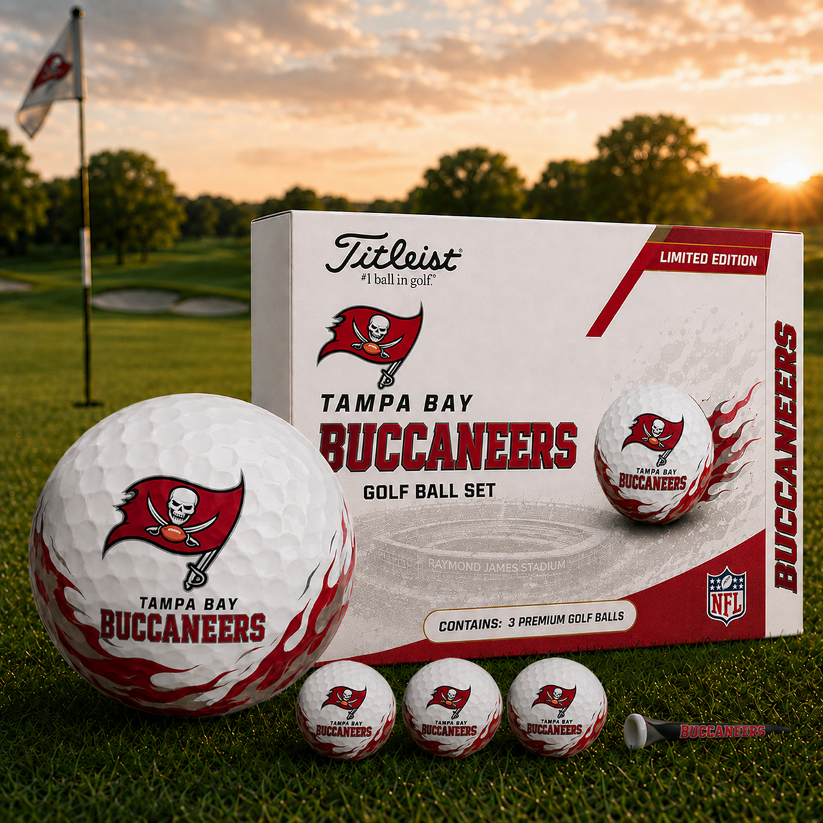 TB x NFL Inspired Golf Ball Set – 3 Premium Golf Balls