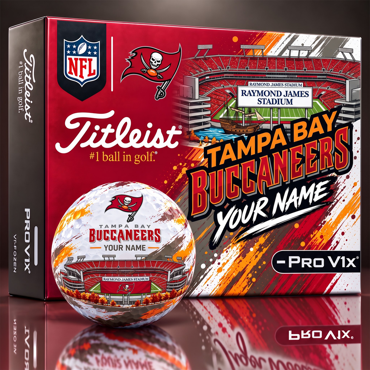 TBB x Personalized NFL Team Home Stadium Edition Golf Balls Set