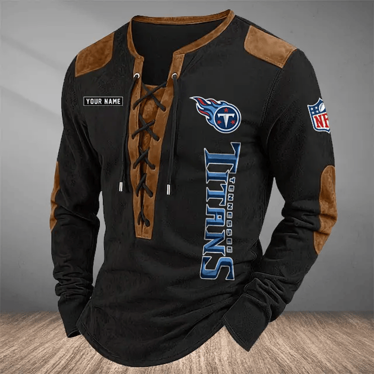 TEN x NFL Custom Name Vintage Henley Long Sleeve Shirt
