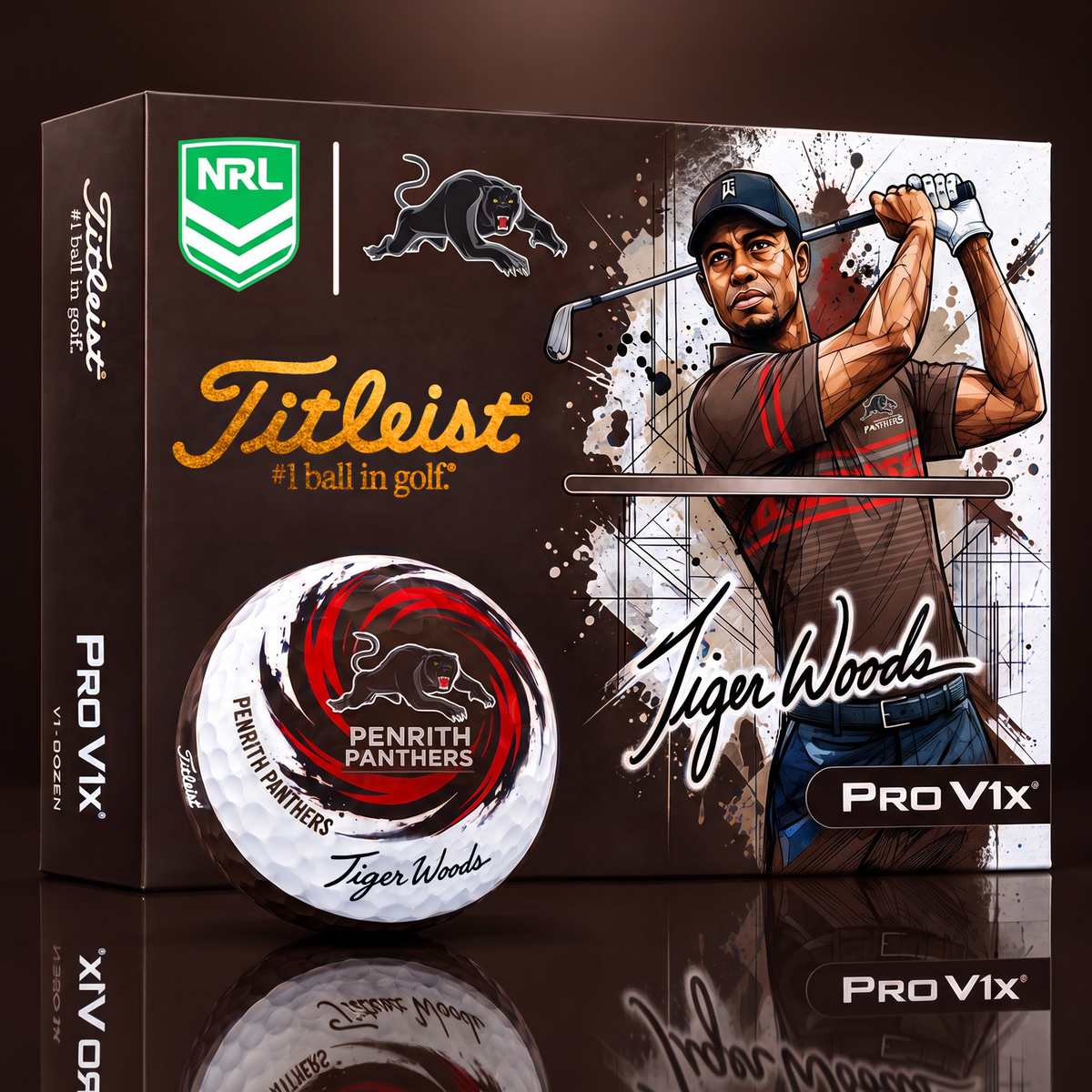 TITLEIST x Signature NRL PP BESPOKE 94th Anniversary Edition V3 Golf Balls – Tiger Woods Signature Edition