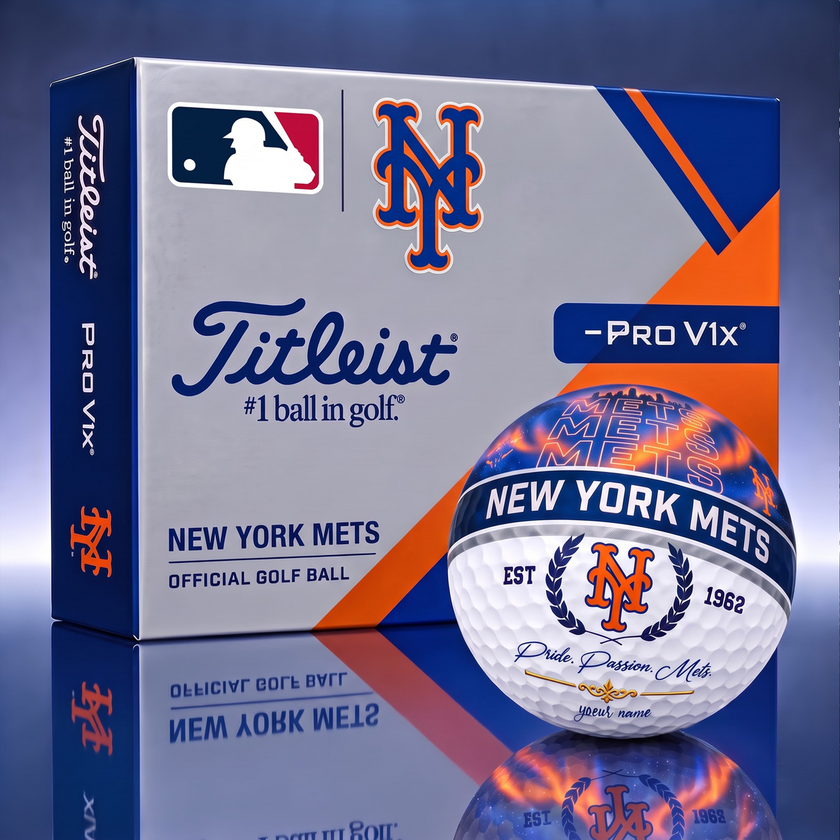 TITLIEST X SIGNATURE MLB NYM EXCLUSIVE BESPOKE NAME GALAXY GOLF BALL V3 LIMITED EDITION