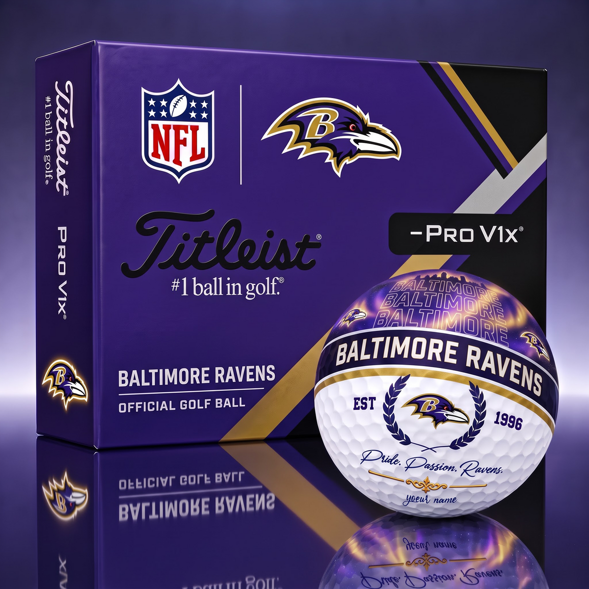 TITLIEST X SIGNATURE NFL BR EXCLUSIVE BESPOKE NAME GALAXY GOLF BALL V3 LIMITED EDITION