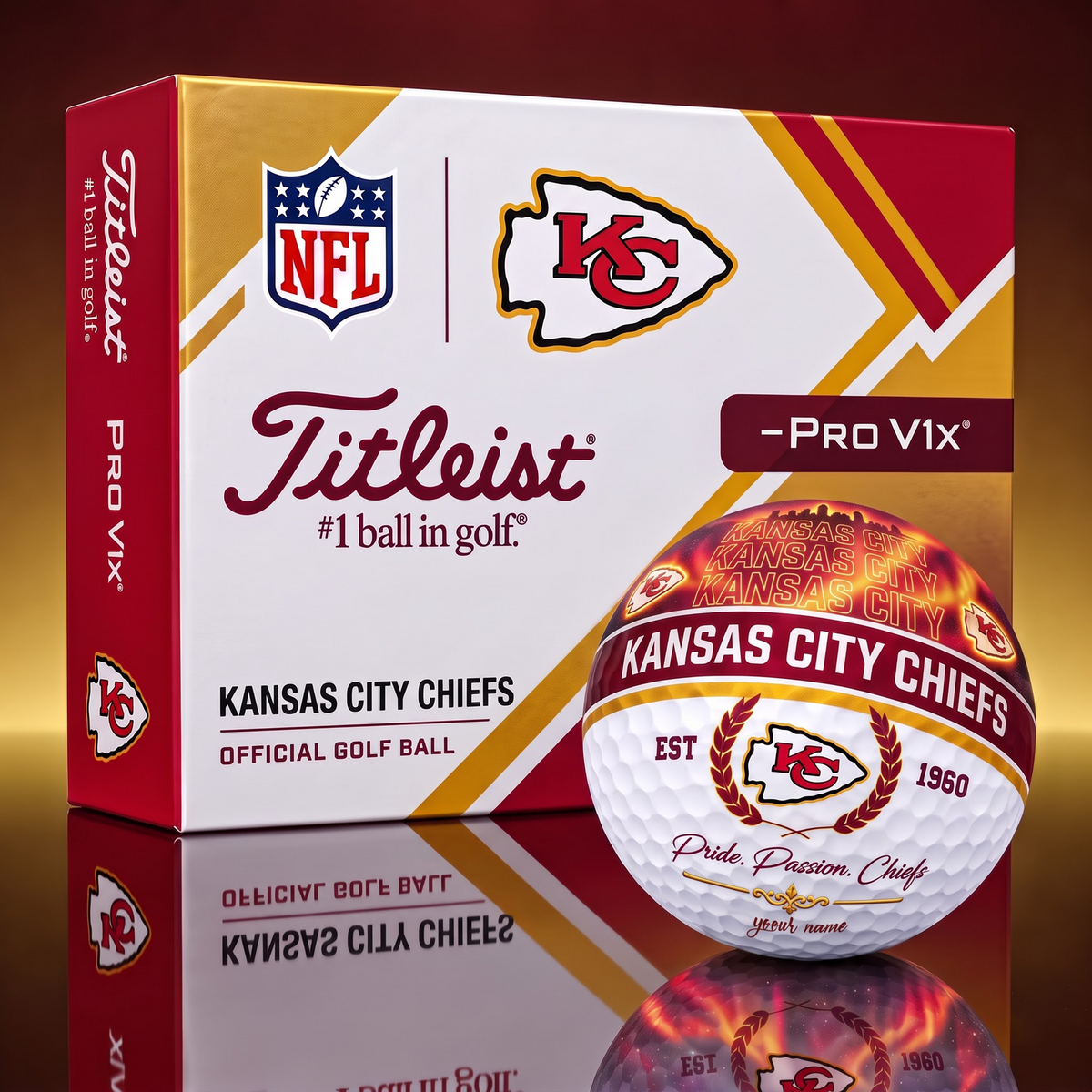 TITLIEST X SIGNATURE NFL KCC EXCLUSIVE BESPOKE NAME GALAXY GOLF BALL V3 LIMITED EDITION