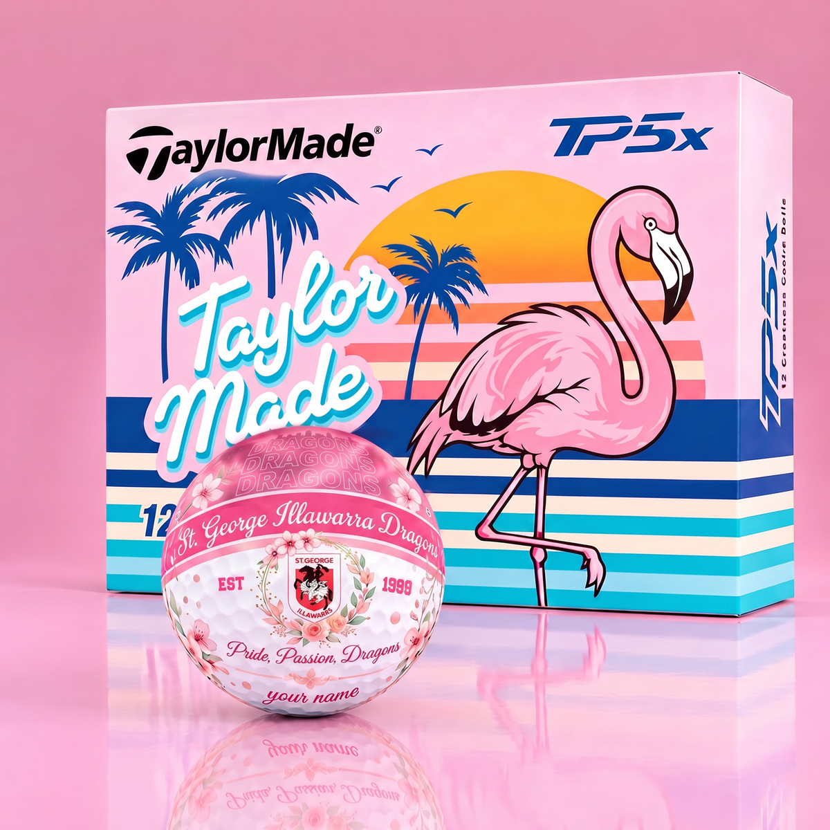 TP5X TAYLOR X PREMIUM NRL SGID PERSONALIZED 3D FLORAL NEON GOLF BALL FOR WOMEN TOURNAMENT LIMITED EDITION