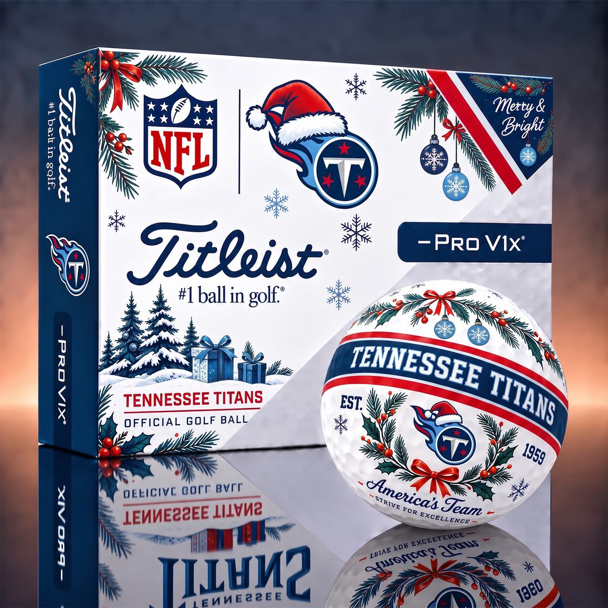 TT x 1-OF-1 NFL TITLEIST CHRISTMAS GOLF BALLS