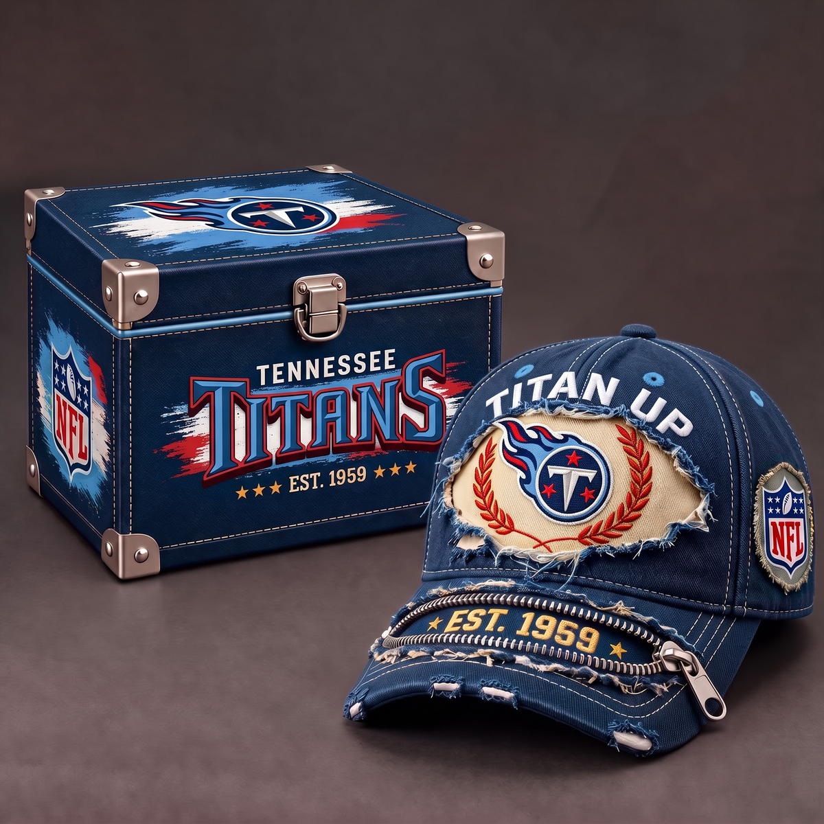 TT x 1-of-1 NFL Distressed Zipper Cap With Gift Box