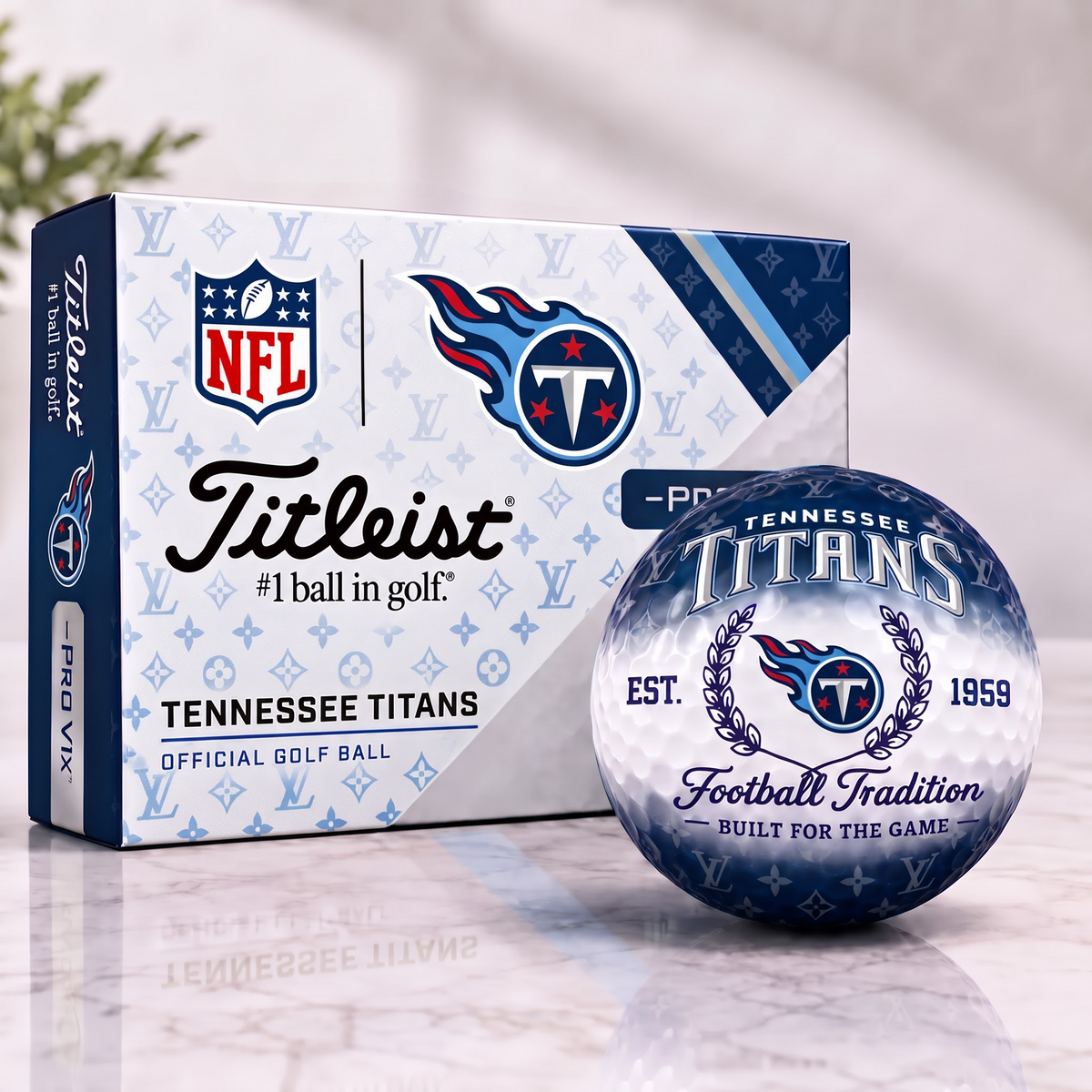 TT x NFL Custom LV x Titleist Pro V1 Golf Balls Set V2