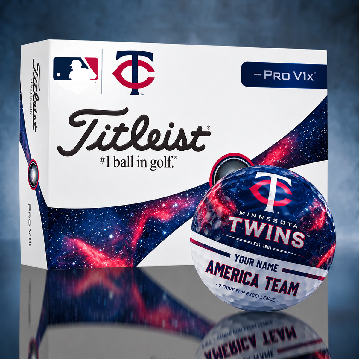 Titleist MIN x Premium MLB PERSONALIZED GOLF BALL LIMITED EDITION V7
