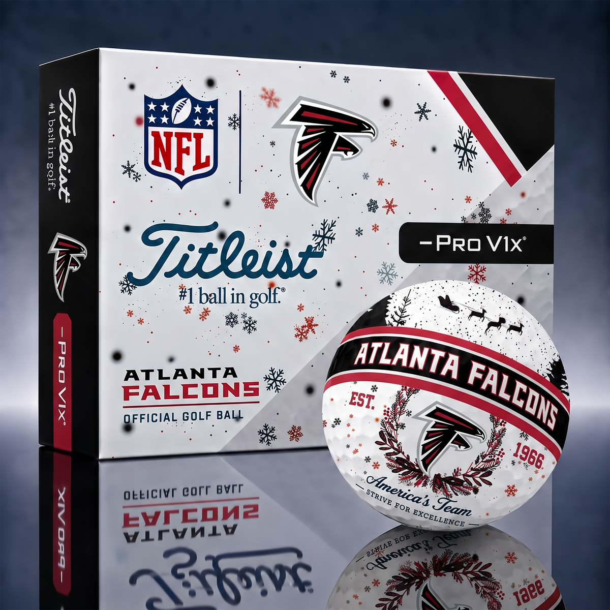 Titleist Premium NFL x ATL PERSONALIZED GOLF BALL CHRISTMAS V1