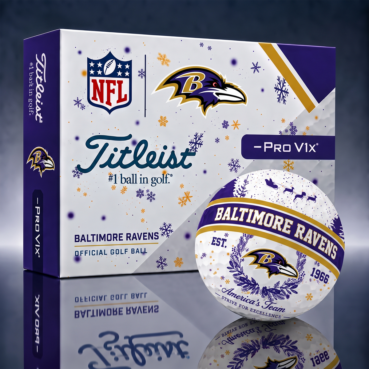Titleist Premium NFL x BAL PERSONALIZED GOLF BALL CHRISTMAS V1