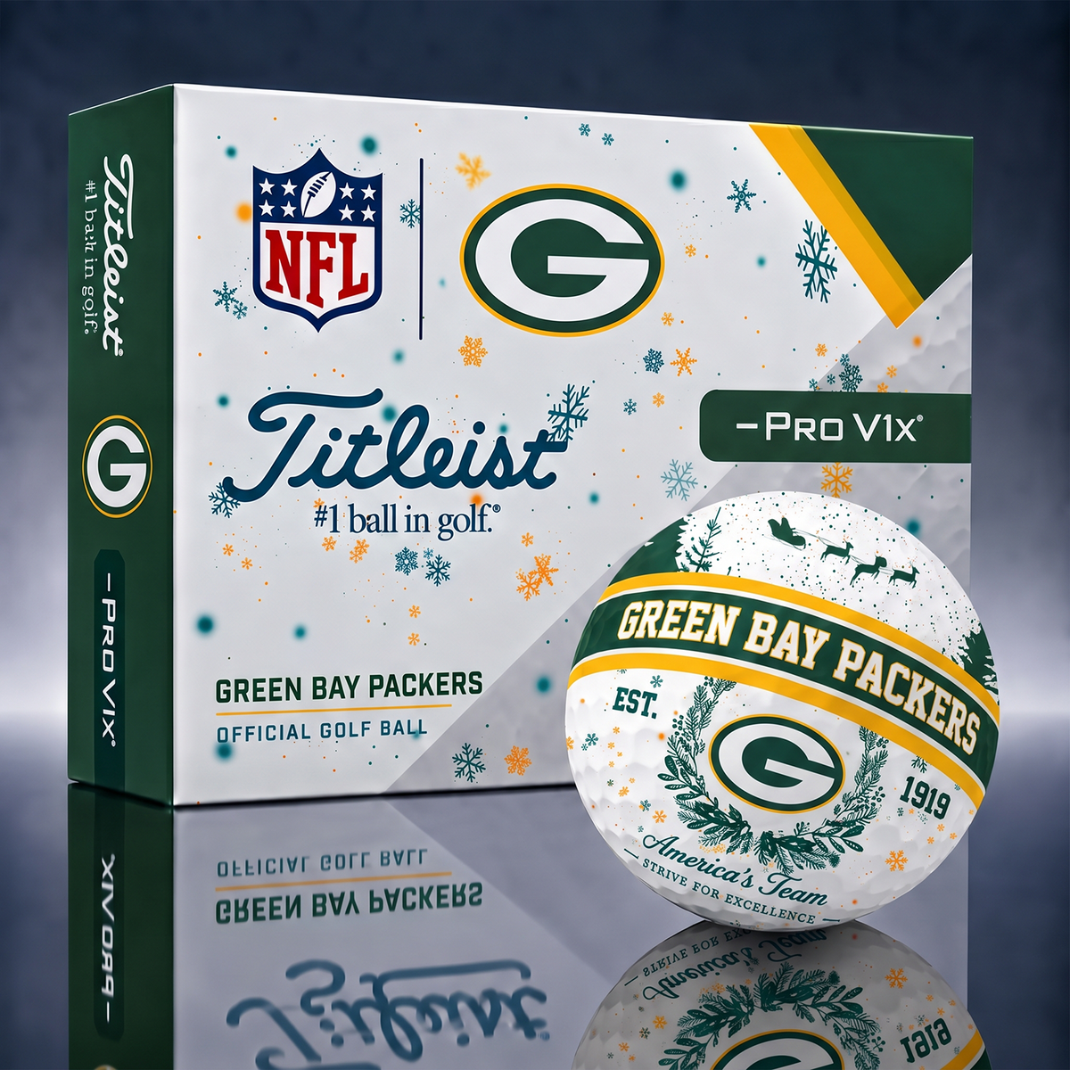 Titleist Premium NFL x GB PERSONALIZED GOLF BALL CHRISTMAS V1