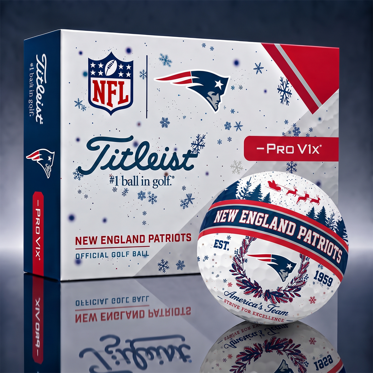Titleist Premium NFL x NEP PERSONALIZED GOLF BALL CHRISTMAS V1