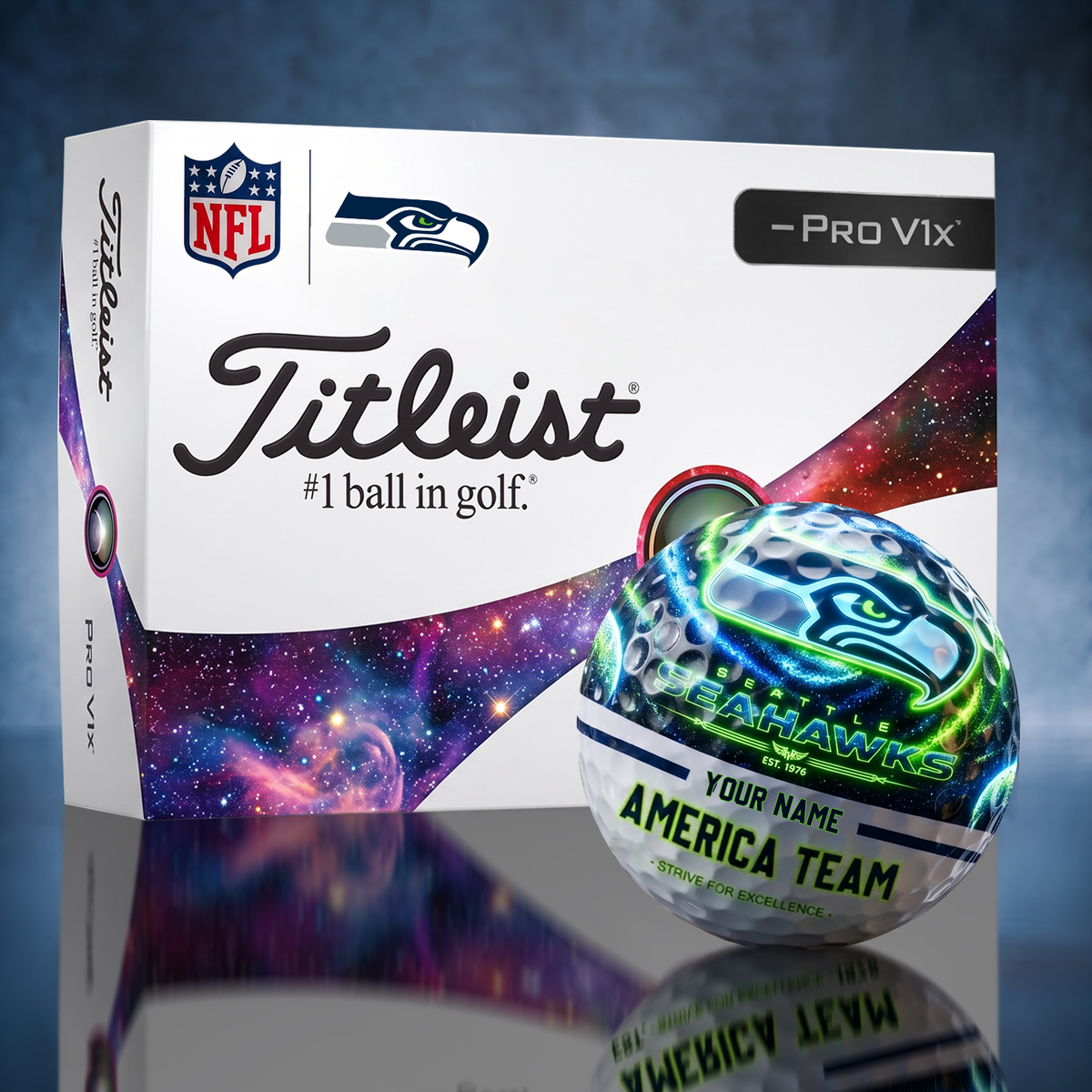 Titleist SEA x Premium NFL DAL PERSONALIZED GOLF BALL LIMITED EDITION V7