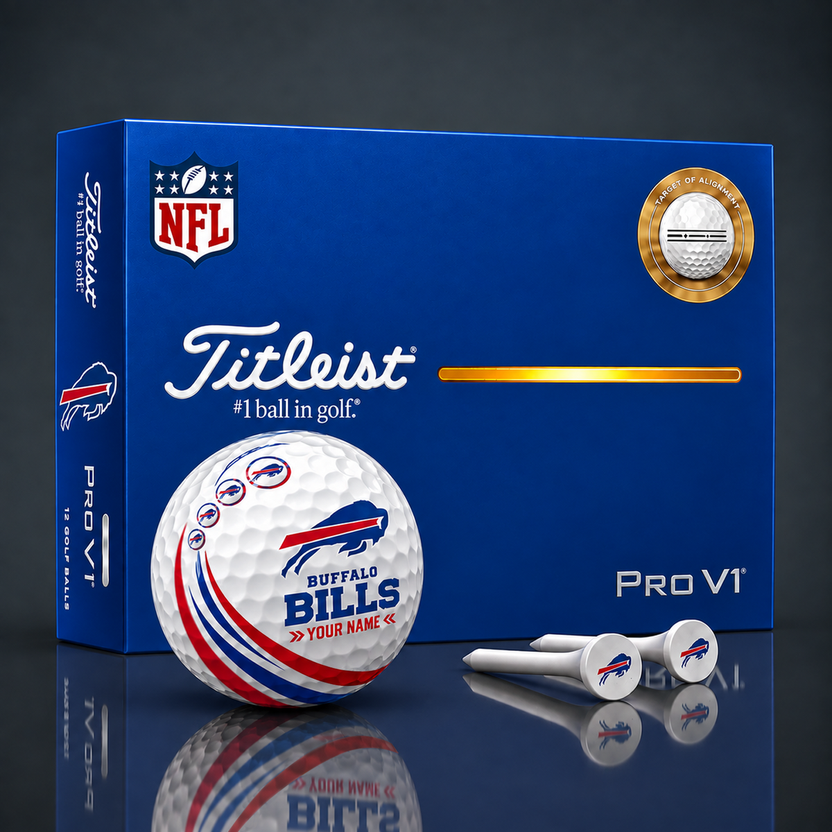 Titleist X Premium NFL BUF PERSONALIZED GOLF BALL LIMITED EDITION V4