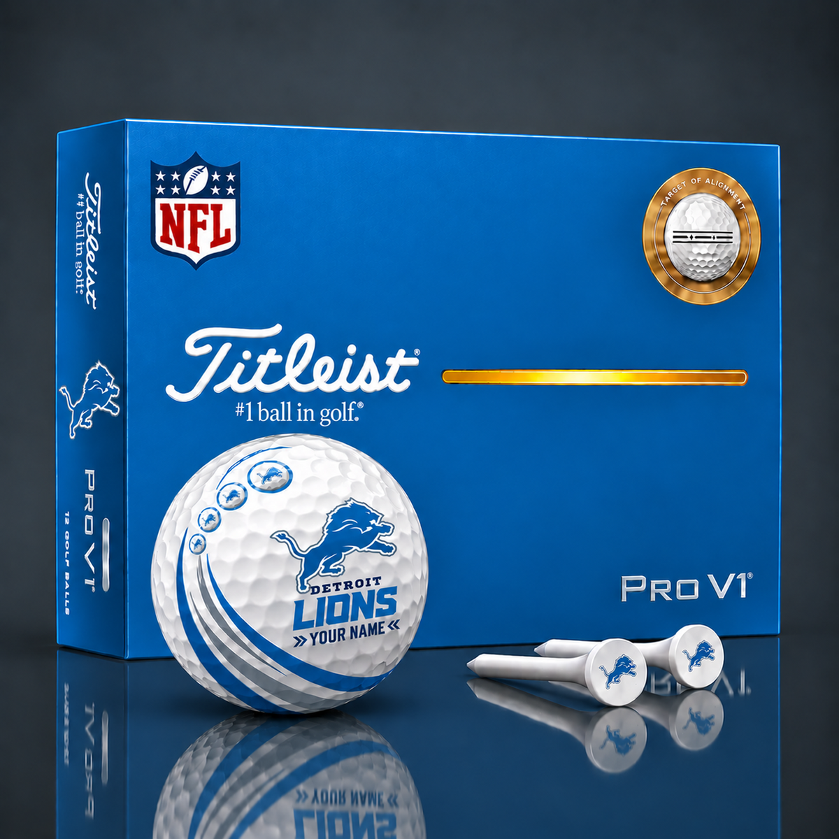 Titleist X Premium NFL DET PERSONALIZED GOLF BALL LIMITED EDITION V4