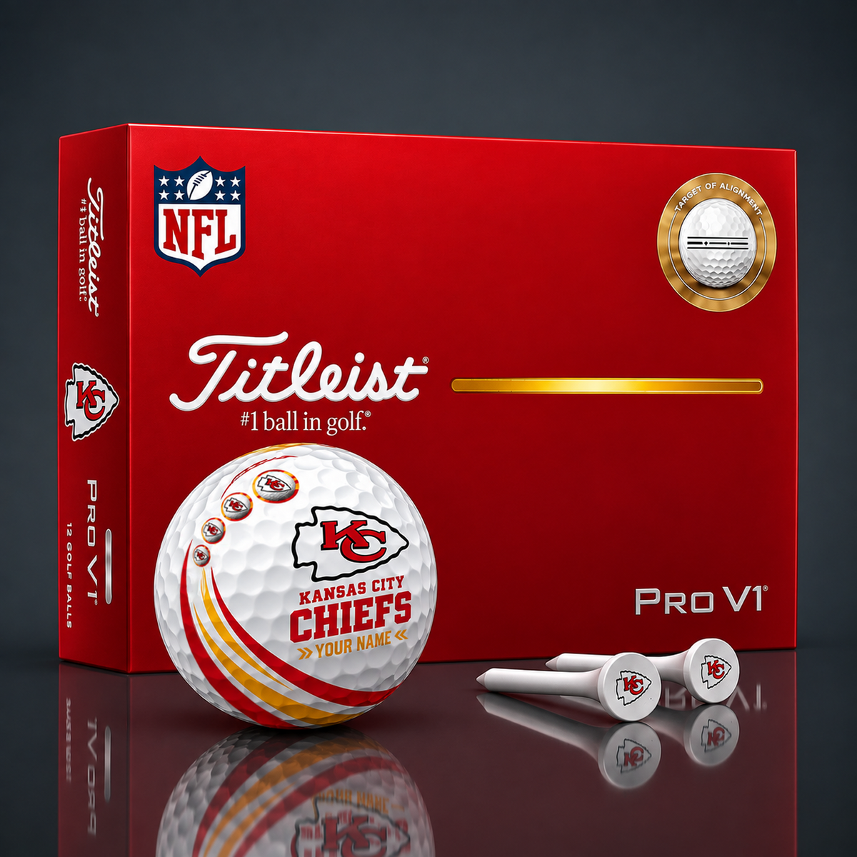Titleist X Premium NFL KC PERSONALIZED GOLF BALL LIMITED EDITION V4