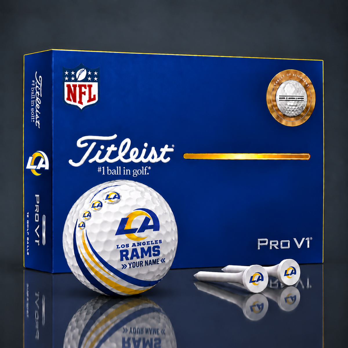 Titleist X Premium NFL LAR PERSONALIZED GOLF BALL LIMITED EDITION V4