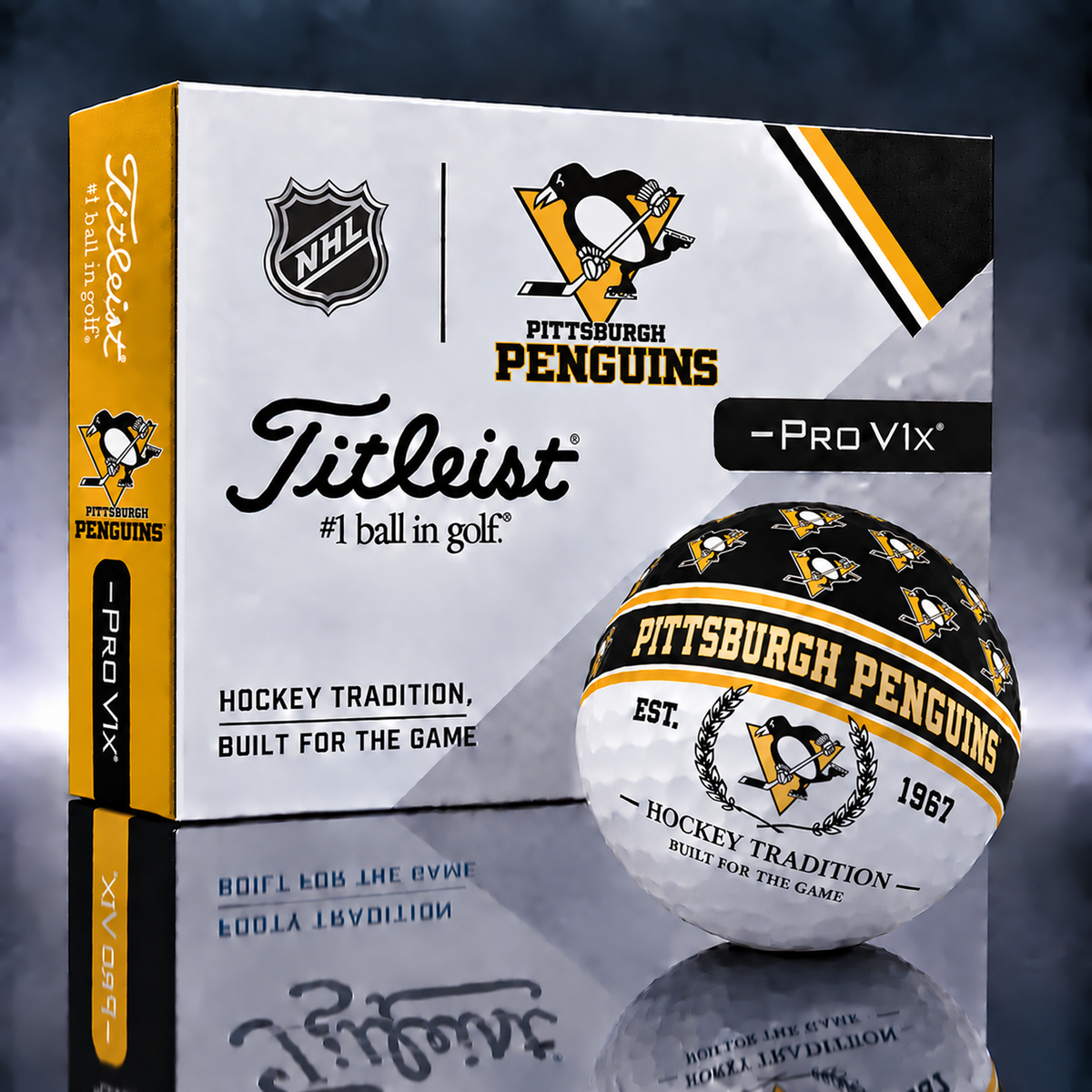 Titleist X Premium NHL x PIT PERSONALIZED GOLF BALL LIMITED EDITION V5