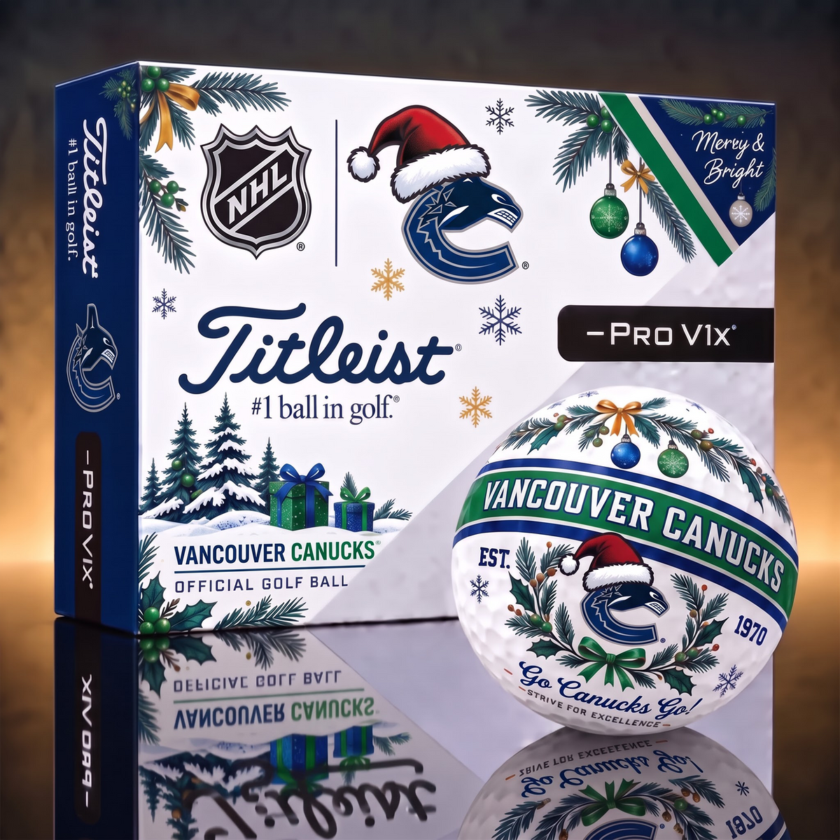 VAN X 1-OF-1 NHL TITLEIST CHRISTMAS GOLF BALLS