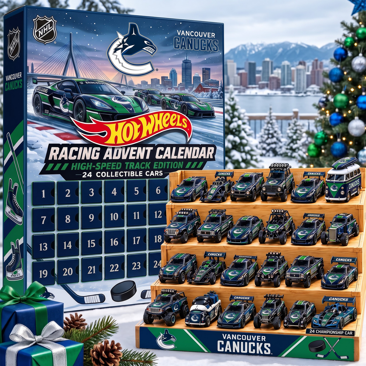 VAN X 1-of-1 Custom NHL Racing Advent Calendar 24 Cars Gift Set