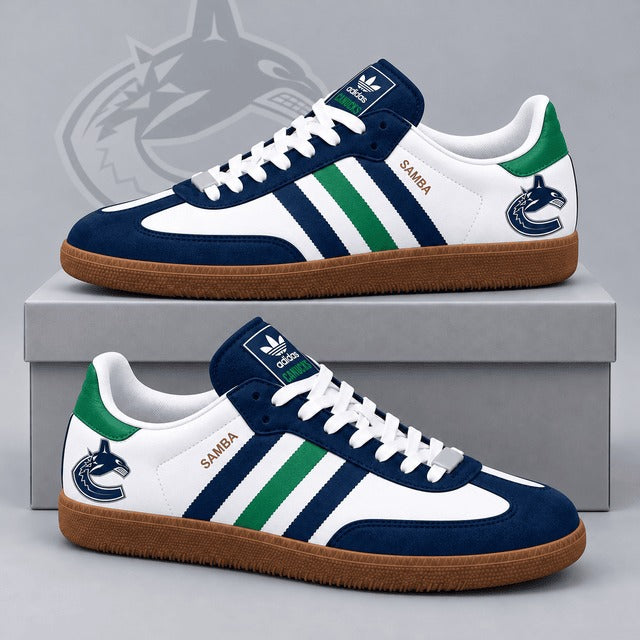 VC x NHL Retro Samba Low Top Sneakers Classic Three Stripe Hockey Fan Casual Shoes