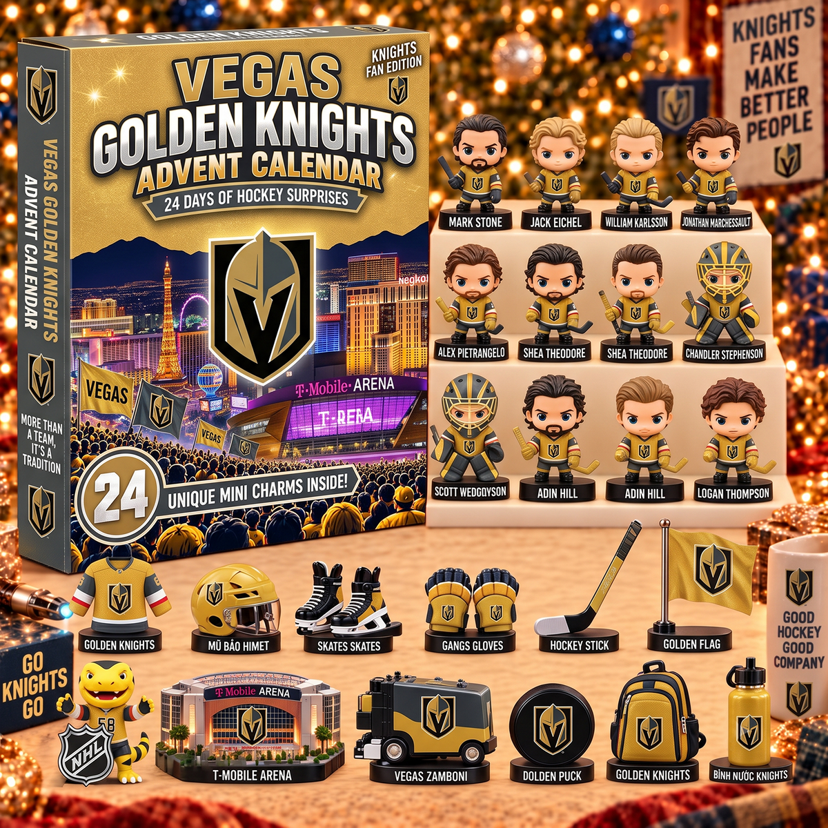 VGK x NHL Game Day Premium Personalized 24 Days Of Advent Calendar