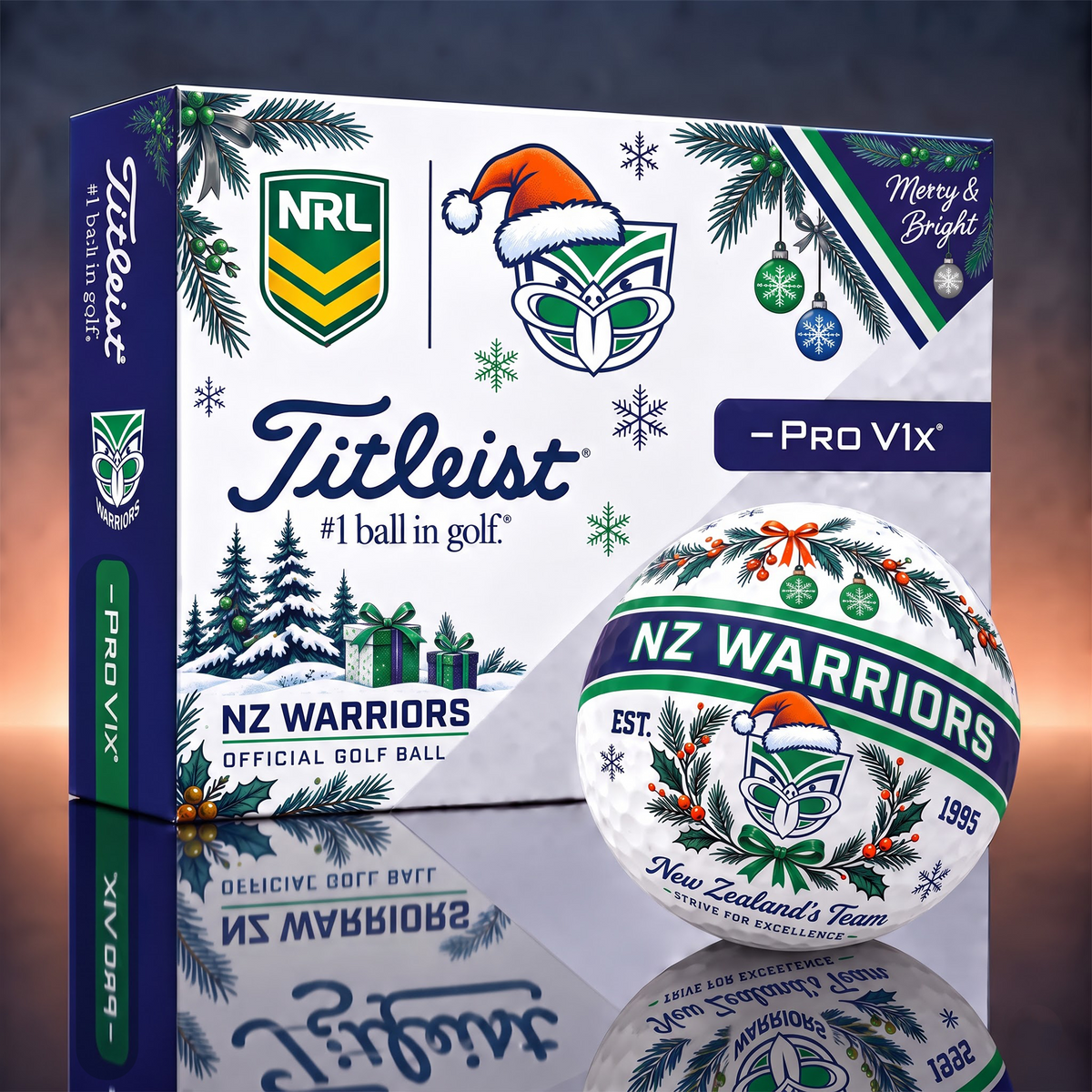 WA x 1-OF-1 NRL TITLEIST CHRISTMAS GOLF BALLS
