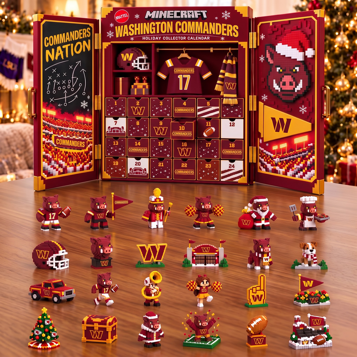 WAS x 1-of-1 Custom NFL Team Christmas Advent Calendar Blind Box Set