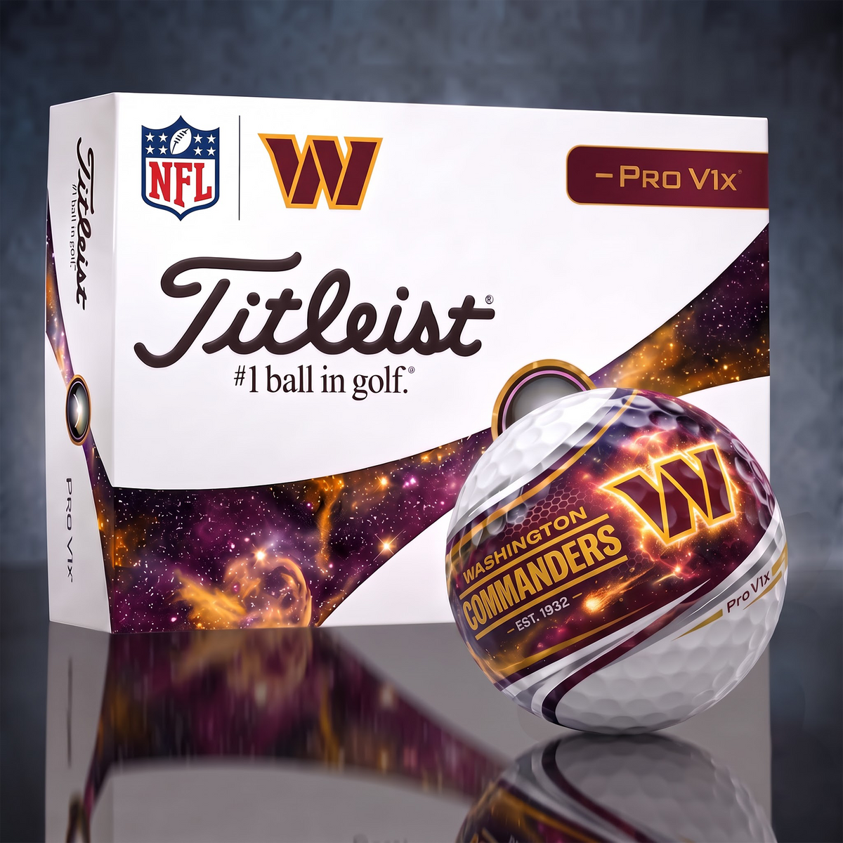 WC x Custom 1-of-1 NFL Team Galaxy Titleist Golf Balls Set