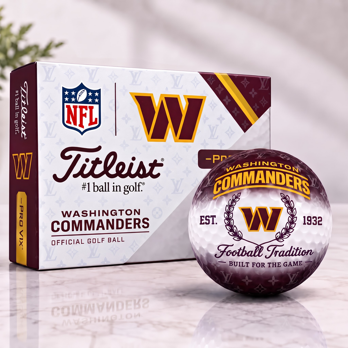 WC x NFL Custom LV x Titleist Pro V1 Golf Balls Set V2