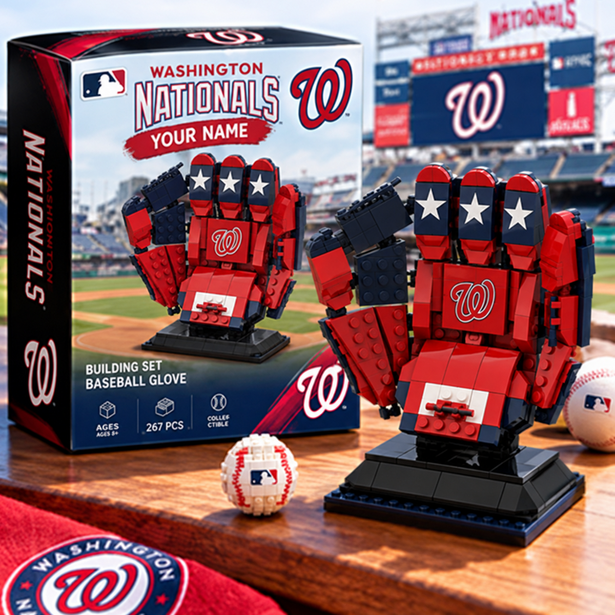 WSH X MLB Teams Baseball Glove Building Block Set
