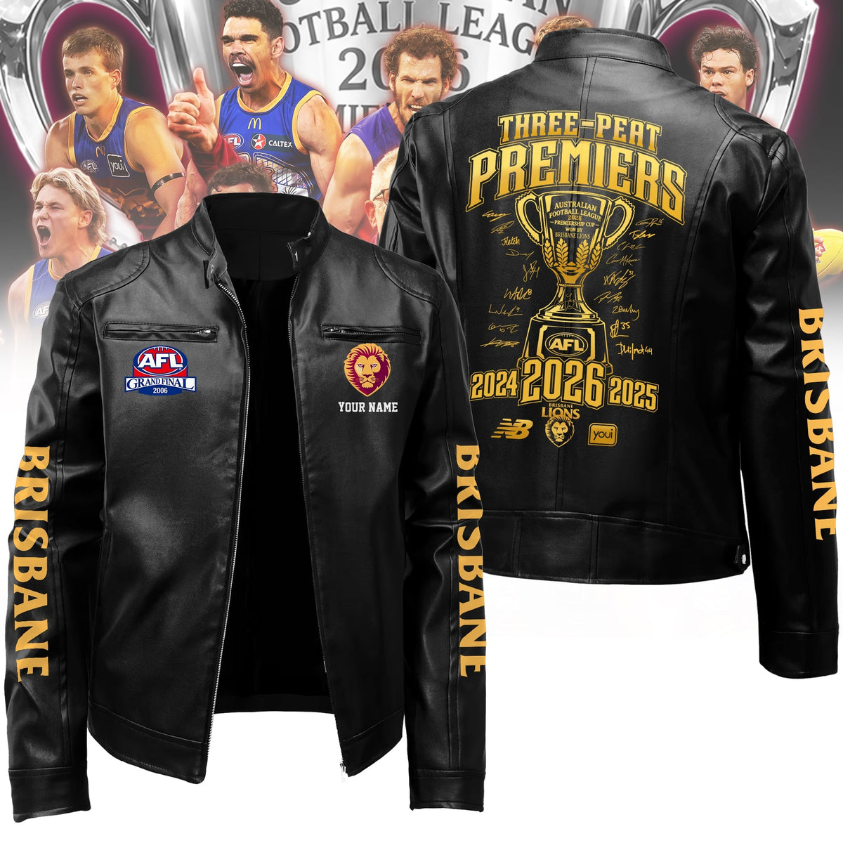 PREMIUM AFL X BL THANK FOR MEMORIES CHAMPIONSHIPÂ Collar Leather Jacket  V3 LIMITED EDITION NDT NHM 2026