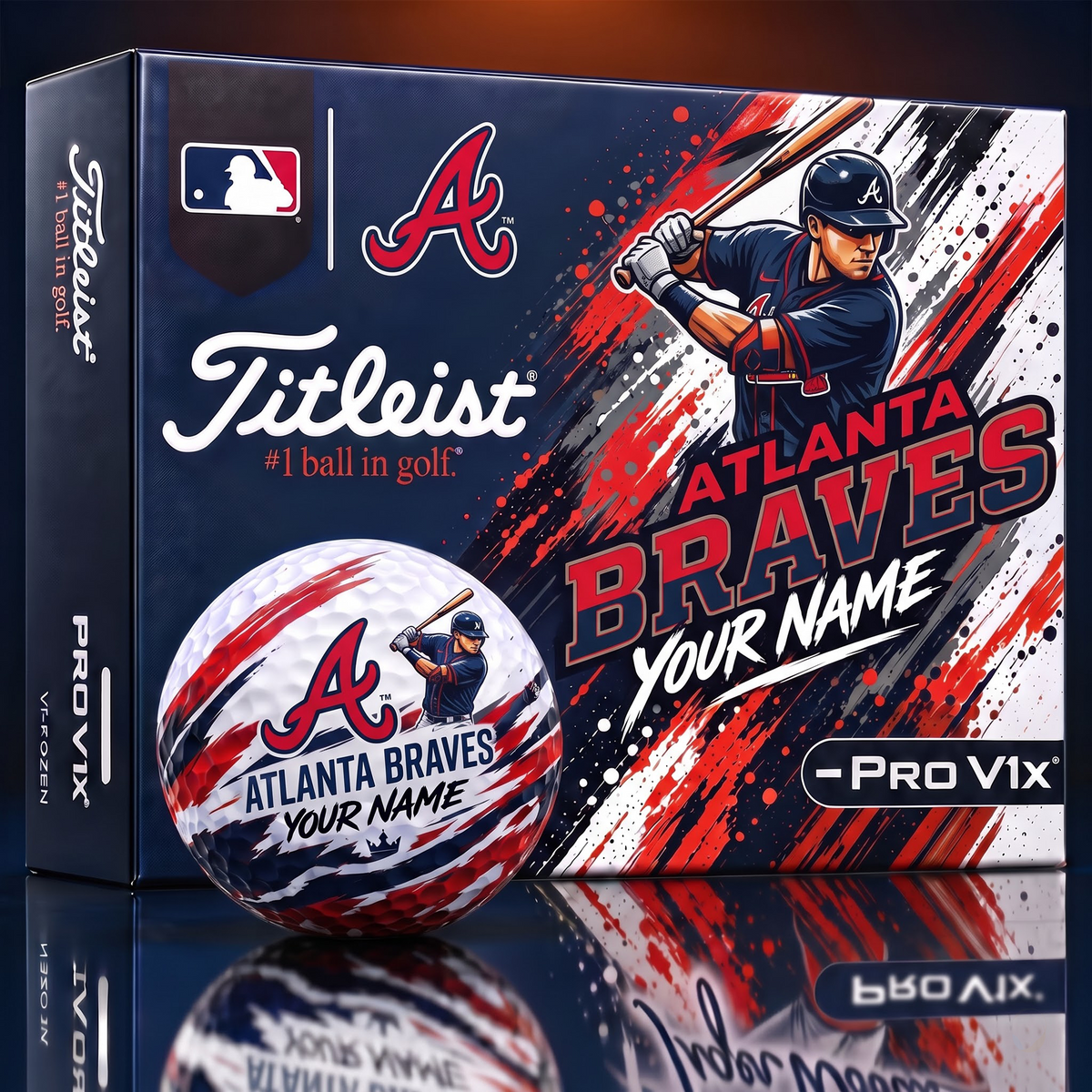 AB x Personalized MLB Titleist Pro V1x MLB Golf Balls