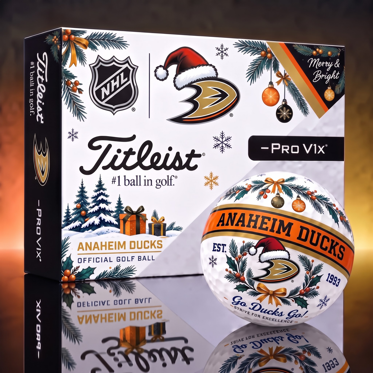 ANA X 1-OF-1 NHL TITLEIST CHRISTMAS  GOLF BALLS