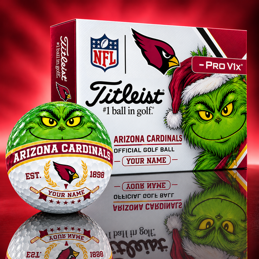 ARI X Custom 1-of-1 NFL Team Grinch Titleist Golf Balls Set