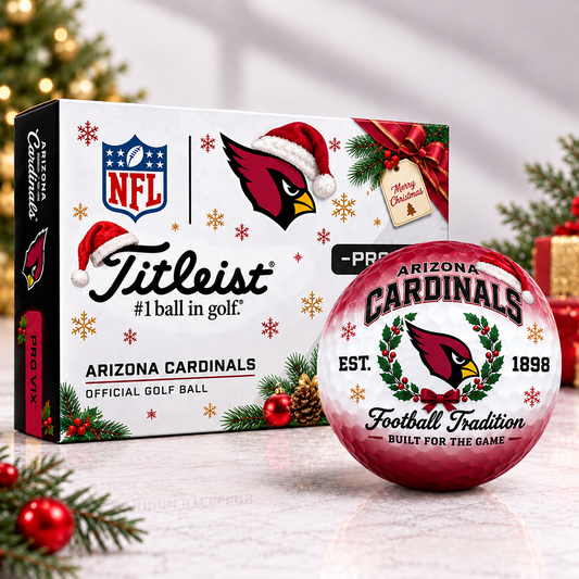 ARI X Custom NFL Team Christmas Titleist Pro V1x Golf Balls Set