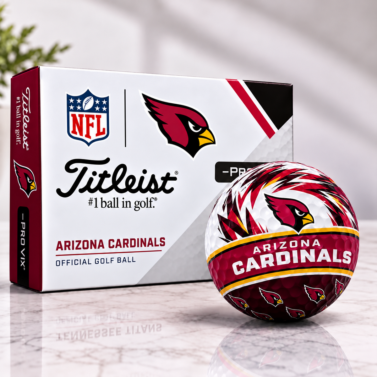 ARI X NFL 1-OF-1 IN-HOUSE CRAFTED TITLEIST PRO V1X NFL GOLF BALLS